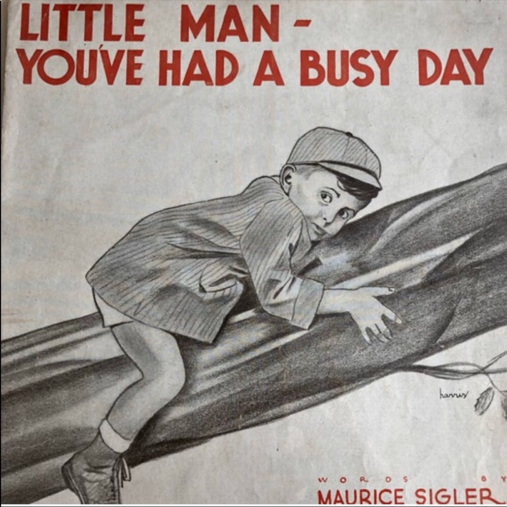 1934 Original Sheet Music Art Little Boy